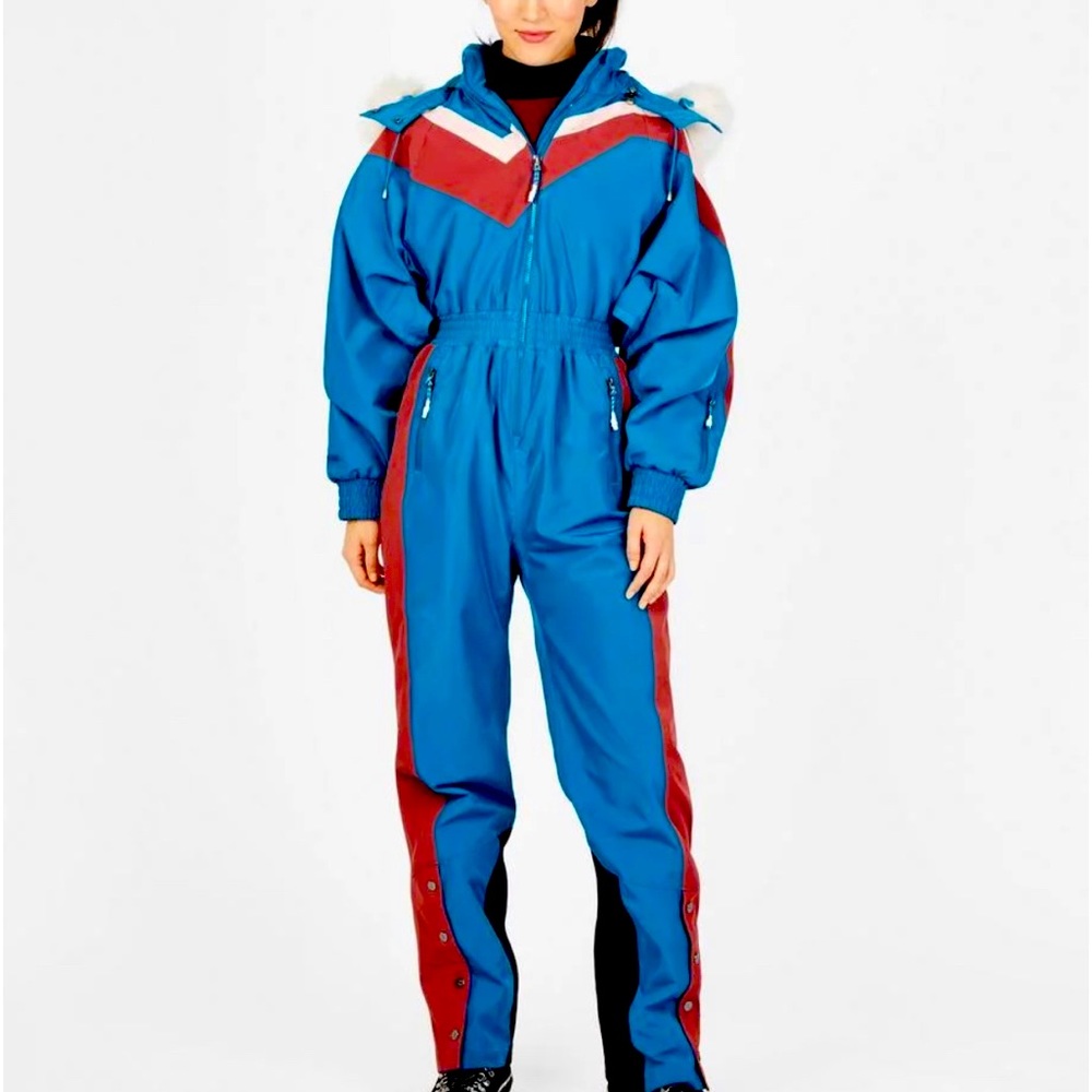 Sweaty Betty Blue and Red Athletic Jumpsuit